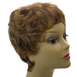 Vivica A Fox Human Hair Pixie Wig P4/27/30 Pure Stretch Cap for Women NWT  A861W